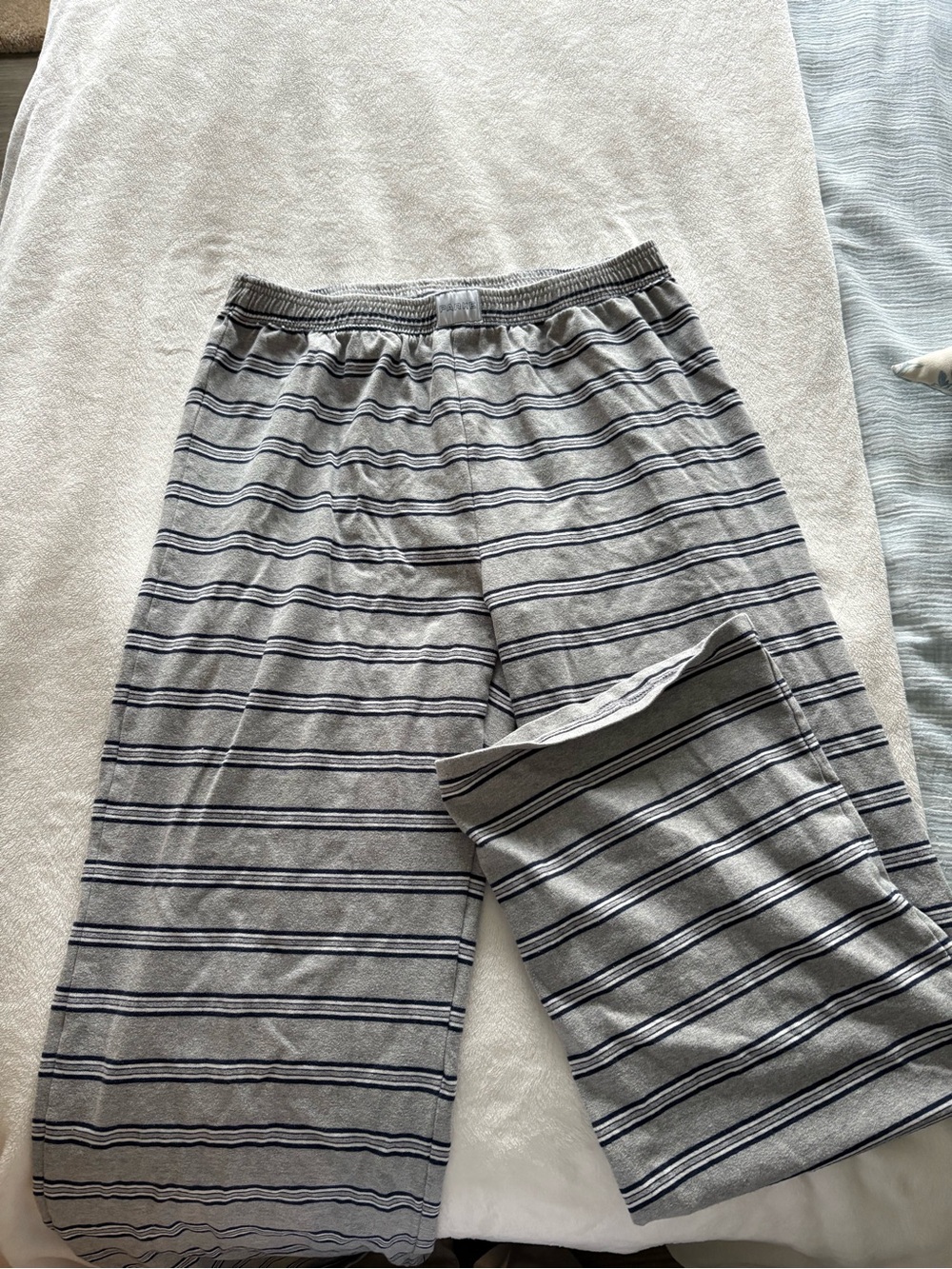 Parke Women’s Gray and Navy Striped Sweatpants